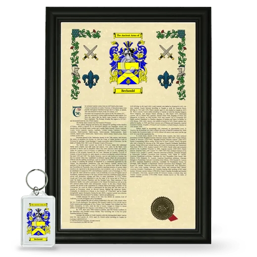 Bechould Framed Armorial History and Keychain - Black