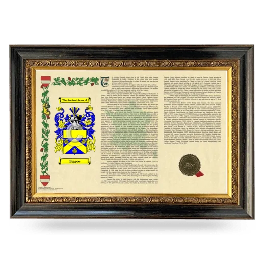 Biggoe Armorial Landscape Framed - Heirloom