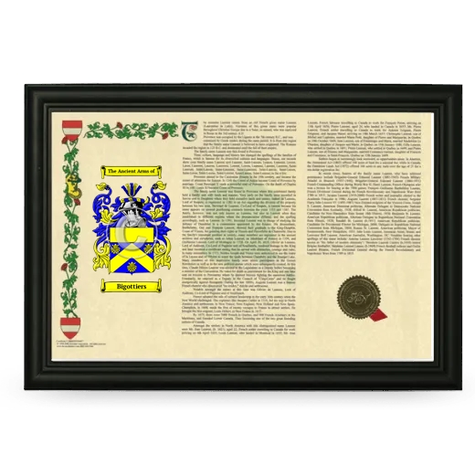 Bigottiers Armorial Landscape Framed - Black