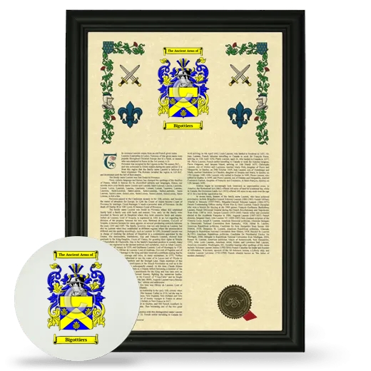 Bigottiers Framed Armorial History and Mouse Pad - Black