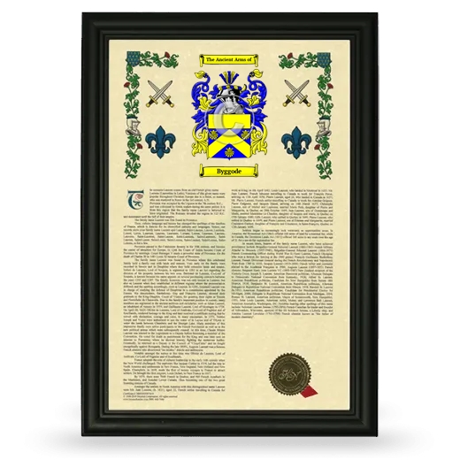 Byggode Armorial History Framed - Black