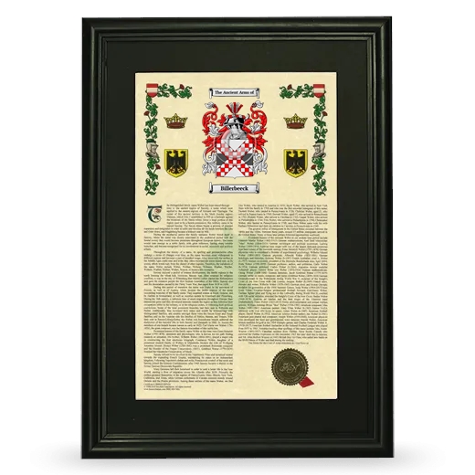 Billerbeeck Deluxe Armorial Framed - Black