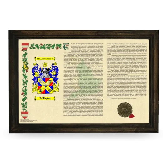 Bullington Armorial Landscape Framed - Brown