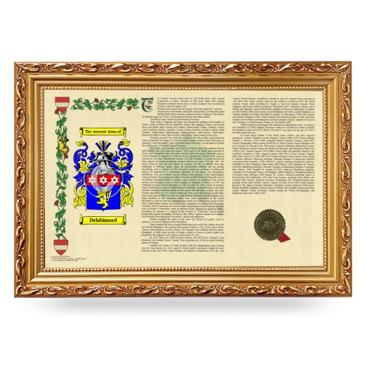 Delabimard Armorial Landscape Framed - Gold