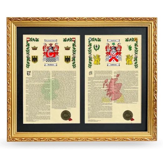 Double Armorial History Framed - Gold