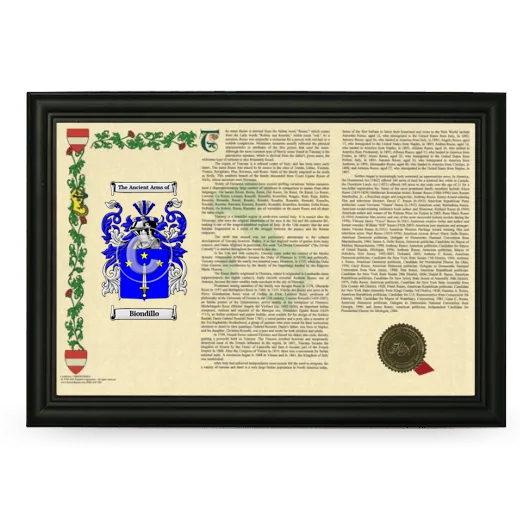 Biondillo Armorial Landscape Framed - Black