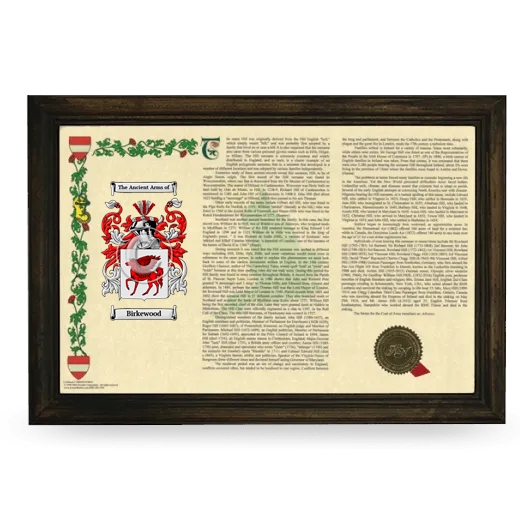 Birkewood Armorial Landscape Framed - Brown