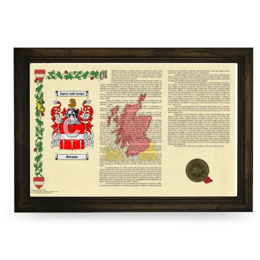 Bermie Armorial Landscape Framed - Brown