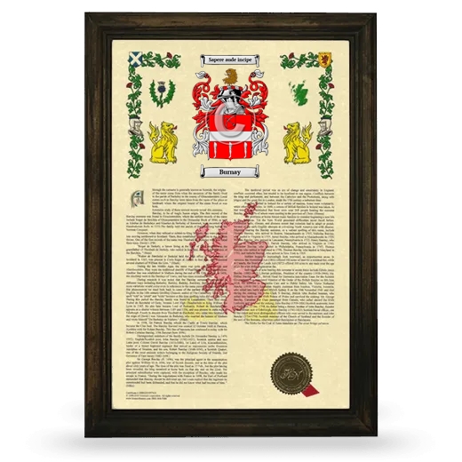 Burnay Armorial History Framed - Brown