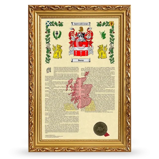 Burny Armorial History Framed - Gold