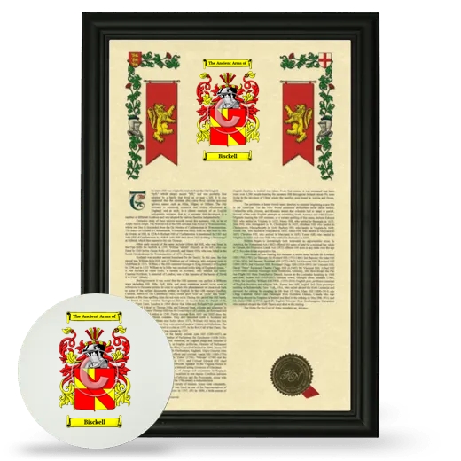 Bisckell Framed Armorial History and Mouse Pad - Black