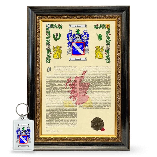 Bashok Framed Armorial History and Keychain - Heirloom