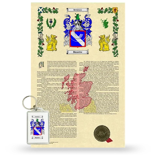 Bizzette Armorial History and Keychain Package