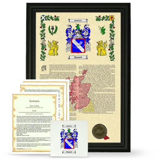 Byssard Framed Armorial, Symbolism and Large Tile - Black