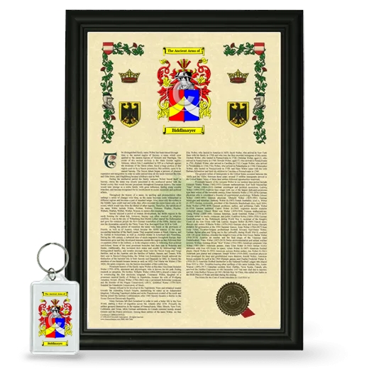 Biddlmayer Framed Armorial History and Keychain - Black