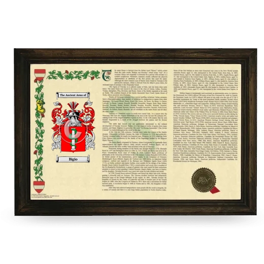 Bigio Armorial Landscape Framed - Brown