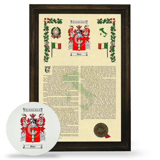 Bisso Framed Armorial History and Mouse Pad - Brown