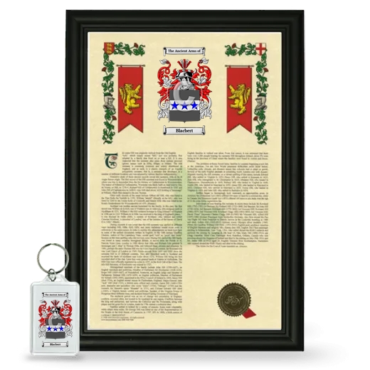 Blacbert Framed Armorial History and Keychain - Black