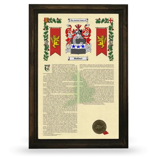 Blakbart Armorial History Framed - Brown