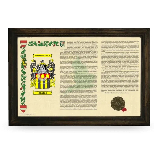 Blaxhall Armorial Landscape Framed - Brown