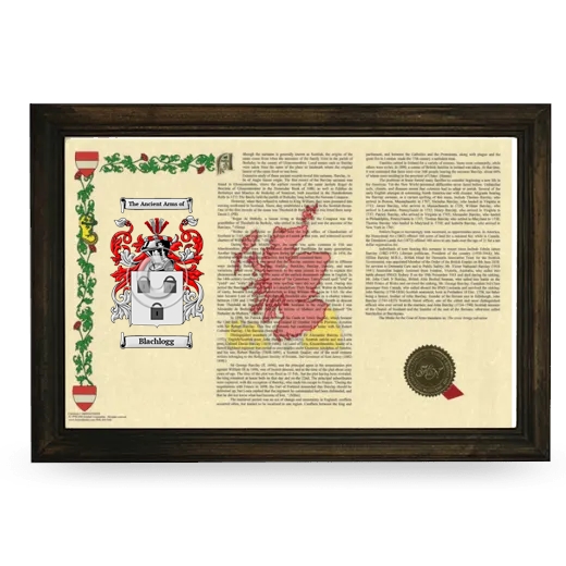 Blachlogg Armorial Landscape Framed - Brown