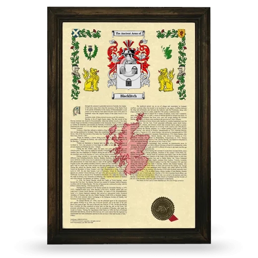 Blacklitch Armorial History Framed - Brown