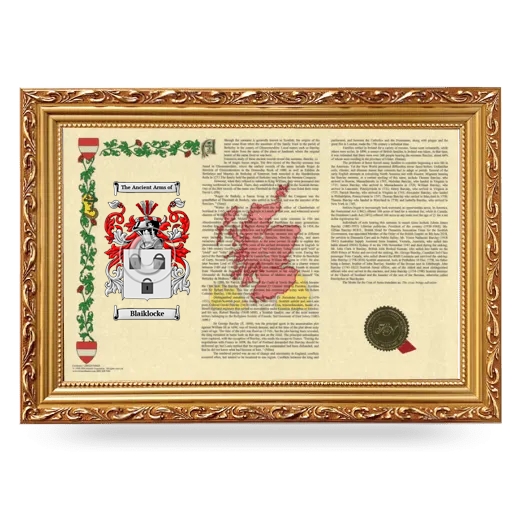 Blaiklocke Armorial Landscape Framed - Gold