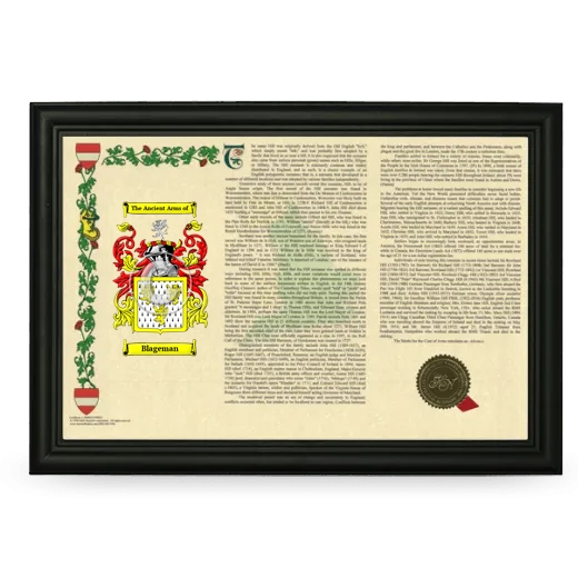 Blageman Armorial Landscape Framed - Black