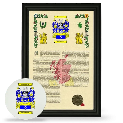 Blacewood Framed Armorial History and Mouse Pad - Black