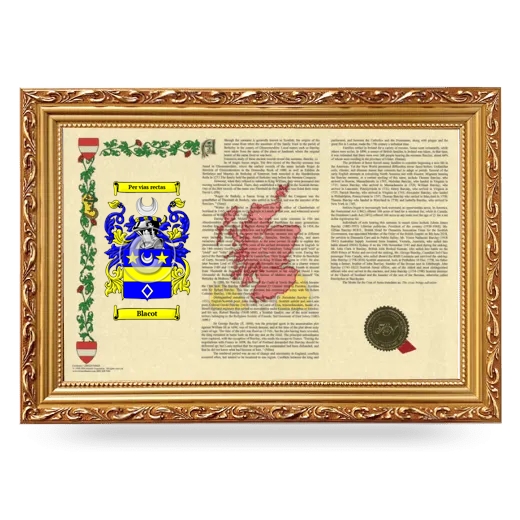 Blacot Armorial Landscape Framed - Gold