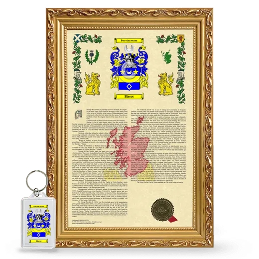 Blacot Framed Armorial History and Keychain - Gold