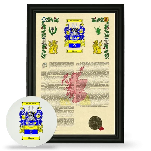 Blagot Framed Armorial History and Mouse Pad - Black