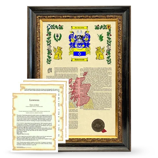 Blakeewode Framed Armorial History and Symbolism - Heirloom