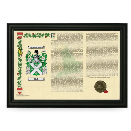 Blade Armorial Landscape Framed - Black