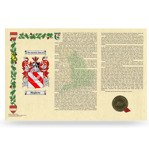 Blagbrow Armorial History Landscape Style