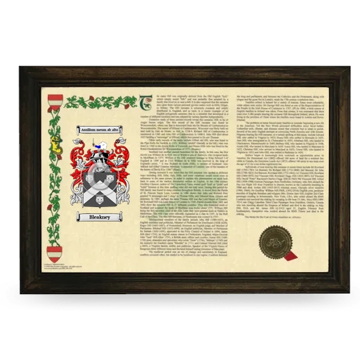 Bleakney Armorial Landscape Framed - Brown