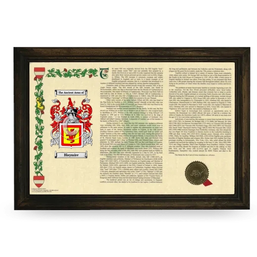 Blaymire Armorial Landscape Framed - Brown