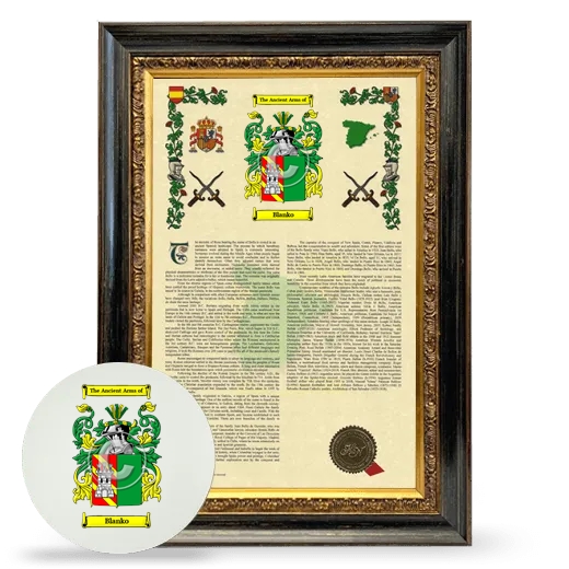 Blanko Framed Armorial History and Mouse Pad - Heirloom