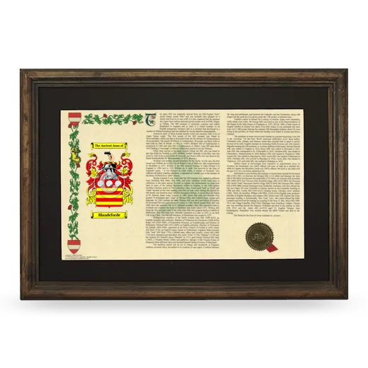 Blandeforde Deluxe Armorial Landscape Framed - Brown