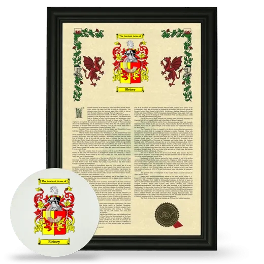 Bleiney Framed Armorial History and Mouse Pad - Black