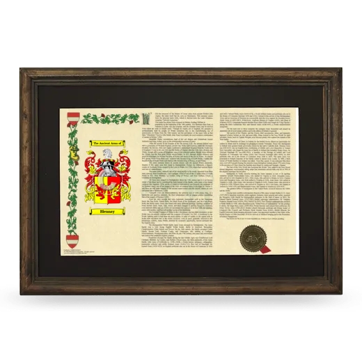 Blennay Deluxe Armorial Landscape Framed - Brown