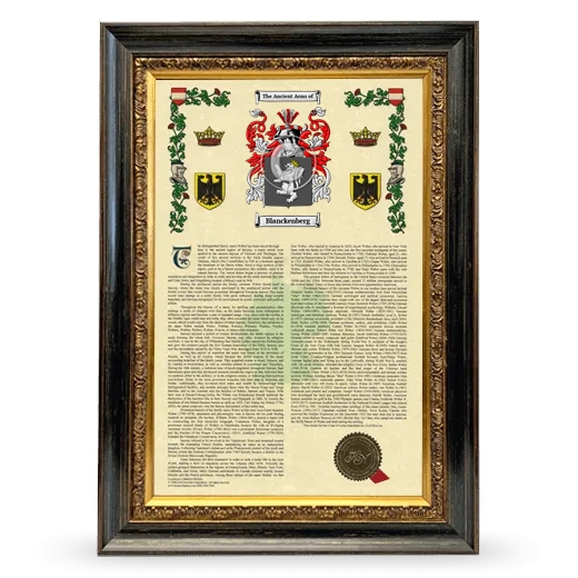 Blanckenberg Armorial History Framed - Heirloom