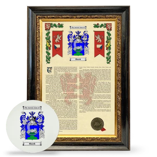 Blazek Framed Armorial History and Mouse Pad - Heirloom