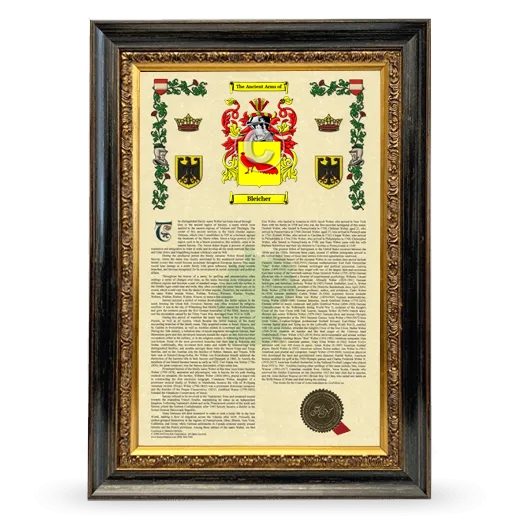 Bleicher Armorial History Framed - Heirloom