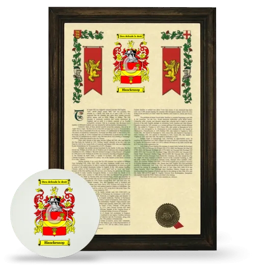 Blanckensop Framed Armorial History and Mouse Pad - Brown