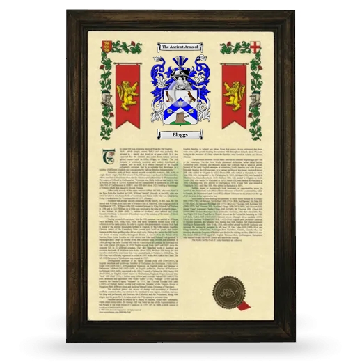 Bloggs Armorial History Framed - Brown