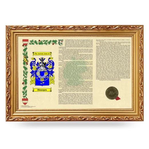 Blumegen Armorial Landscape Framed - Gold