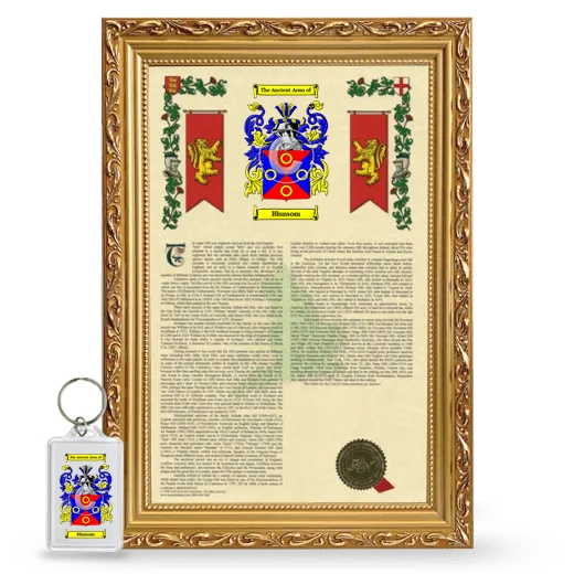 Blunsom Framed Armorial History and Keychain - Gold