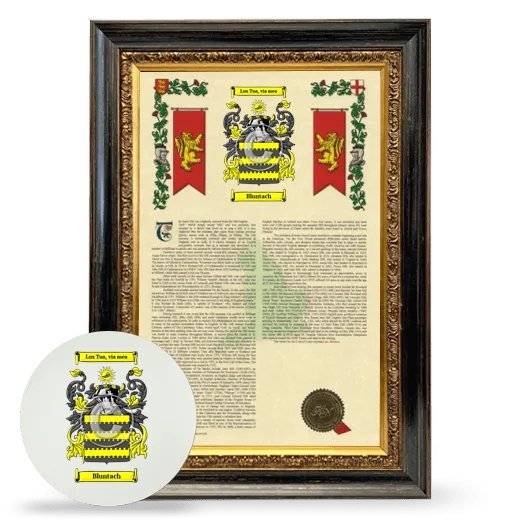 Bluntach Framed Armorial History and Mouse Pad - Heirloom