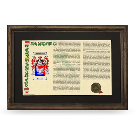 Boccacci Deluxe Armorial Landscape Framed - Brown